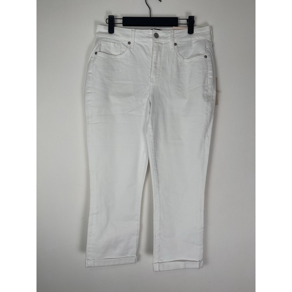 NYDJ Women's White Chloe Capri Size 8